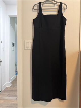 SPANX Black Square-Neck Midi Dress